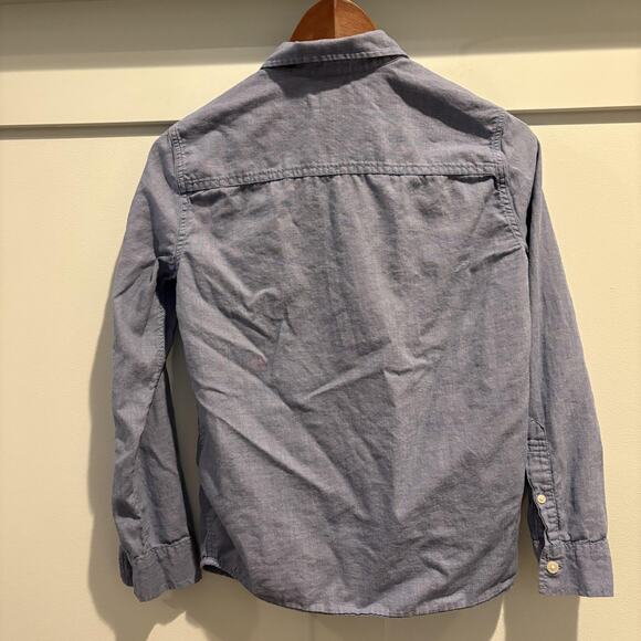 Abercrombie Kids Shirt Boys Size 11/12 Blue Button Down Long Sleeve Moose Logo - Picture 7 of 11